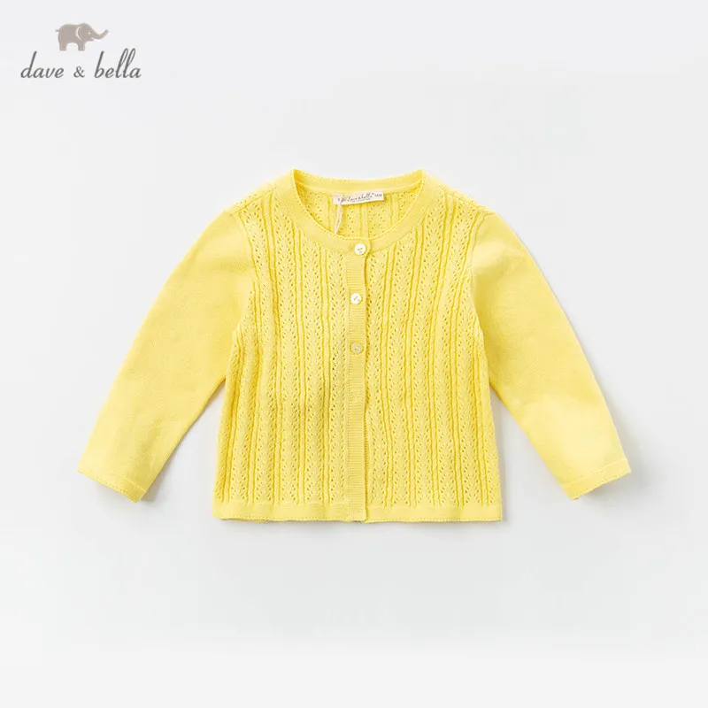 Детский трикотажный кардиган Однотонный свитер для маленьких девочек весна |
