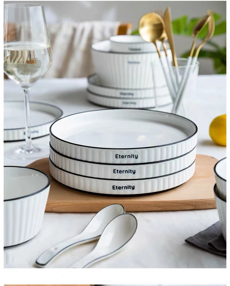 Керамическая тарелка для стейка столовая посуда в скандинавском стиле миска