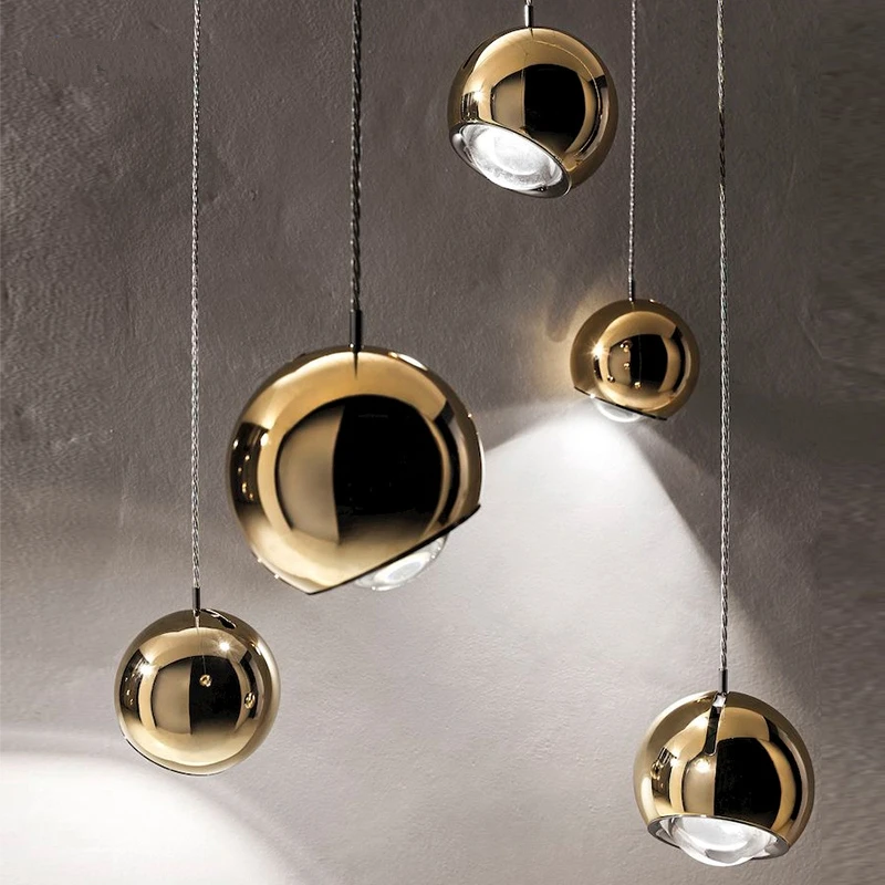 

Modern Simple Gold or Chrome LED Pendant Lights Bedroom BedsideDining Room Nordic Round Acrylic Designer Kitchen Hanging Lamp