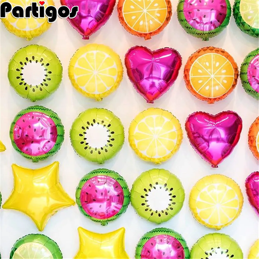 18 дюймов еда фрукт мультфильм шарик из фольги в форме арбуз киви клубника