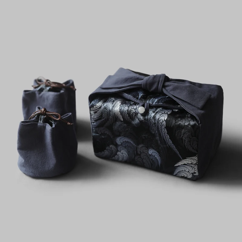 Teaware сумка для хранения шелковой ткани держатель чайной чашки винтажные дорожные