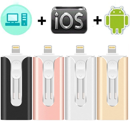 Usb флеш накопитель для iOS/Android с usb флешкой iPhone 6 6S 6P 7 7S 7P 8 8P X XS XR 64 Гб 128 ГБ 256 Otg флэш 3