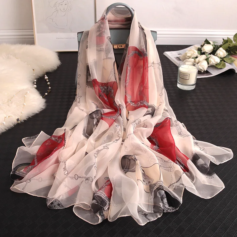 

Large Size Fashion Spring/Summer Women Floral Printing Beach Silk Scarf Shawls Female Long Wraps Beach Sunscreen Hijab