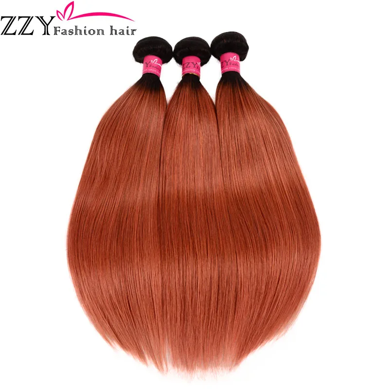 

ZZY Fashion Hair T1B/350 Straight Human Hair 3 Piece 12"-26" Malaysian Hair Bundles non-remy Weave Hair Extensions