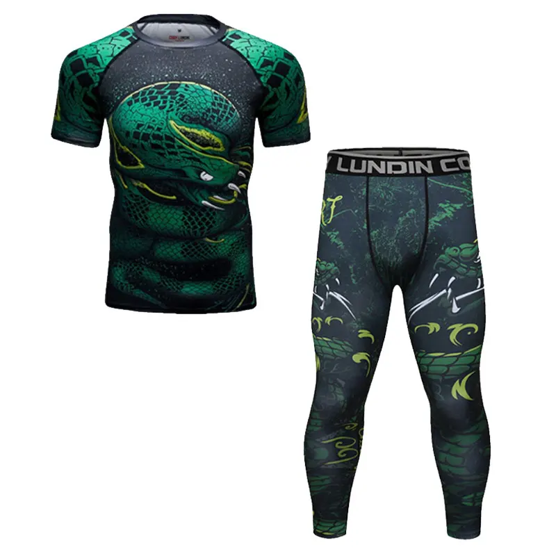 

Men's 3D digital printing short-sleeved t-shirt + pants boxing suit clothing taekwondo sportswear suit Boxeo gym suit