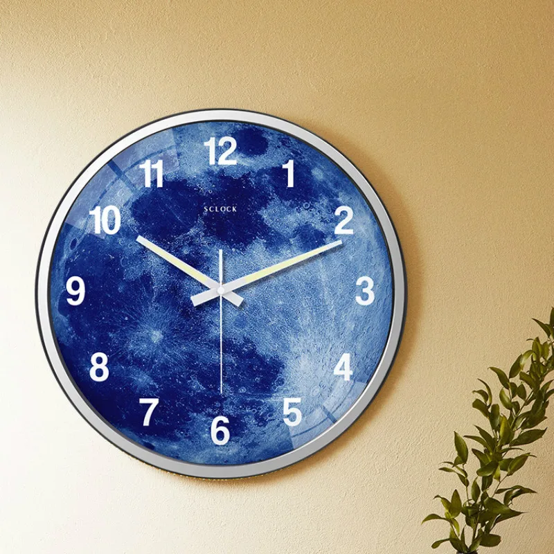 

Creative Nordic Wall Clock Modern Metal Art Silent Smart Luminous Living Room Wall Clock Zegar Scienny Home Decor Clocks DB60WC