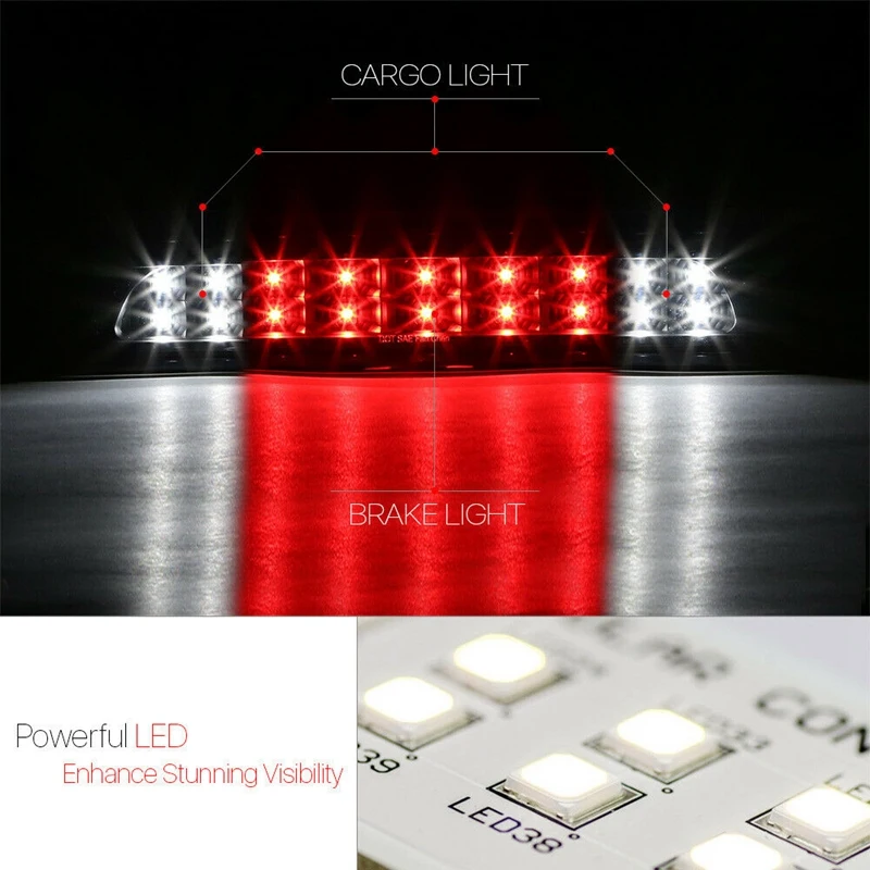 

Third Brake Light for Toyota- 2007-2018 LED 3Rd Brake Light Cargo Lamp High Mount Stop Light 815700C050 Clear