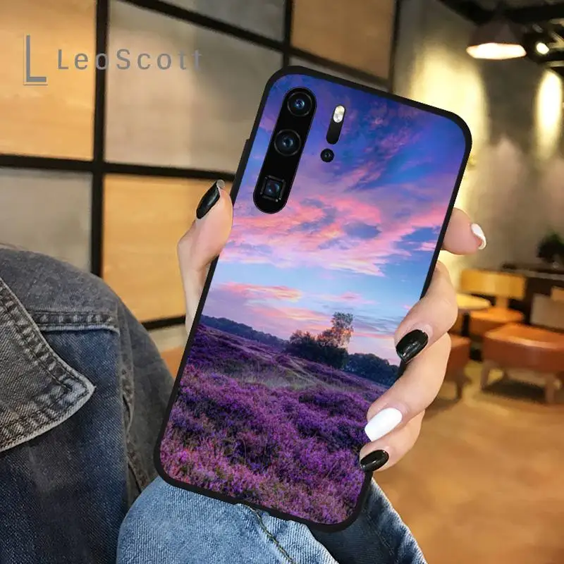 

Simple lavender Purple flowers Phone Case For Huawei honor Mate P 9 10 20 30 40 Pro 10i 7 8 a x Lite nova 5t