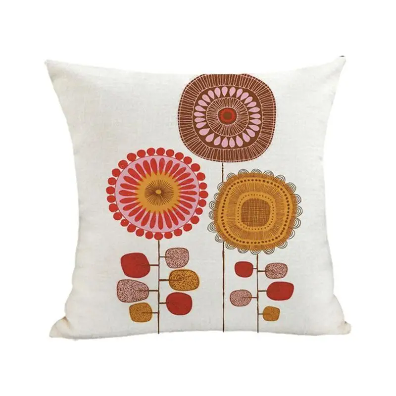 

Cotton Linen Square Flower Pattern Throw Pillow Cushion Home Car Family Bed Decoration Cover 45x45cm Pillowcase Decor Sofa C6S5