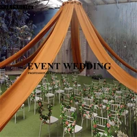 many colors width ceiling drapery sheer curtain panel roof canopy decoration draping fabric wedding decoration