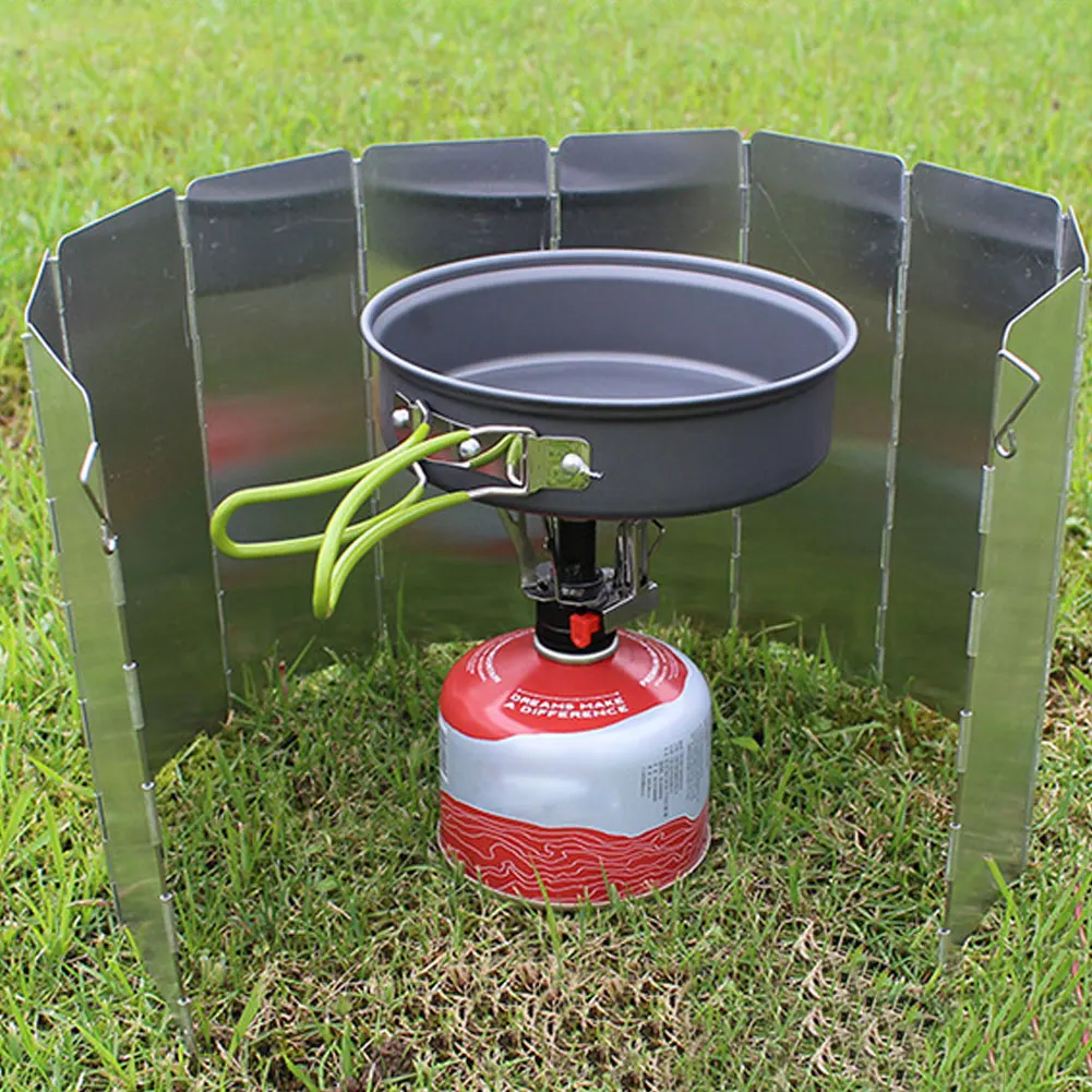 

Camping Foldable Gas Stove Windshield Aluminium Wind Screen Protection For Backpack Gas Stove Outdoor Cooking Burner Windproof