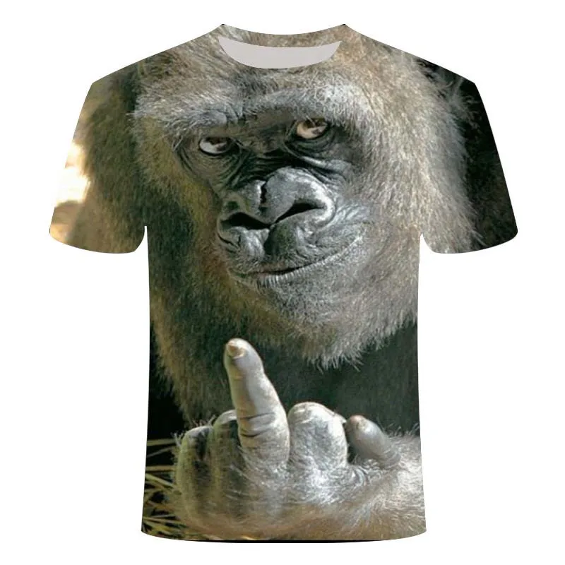 

2021 new men's t-shirt 3D printing animal monkey t-shirt male/female short sleeve funny casual fashion all-match t-shirt