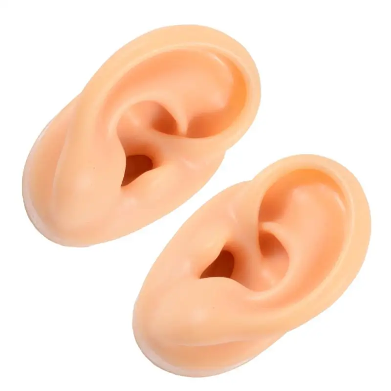 

2pcs Silicone Ear Models Earrings Display Fake Ear Samples (Assorted Color)