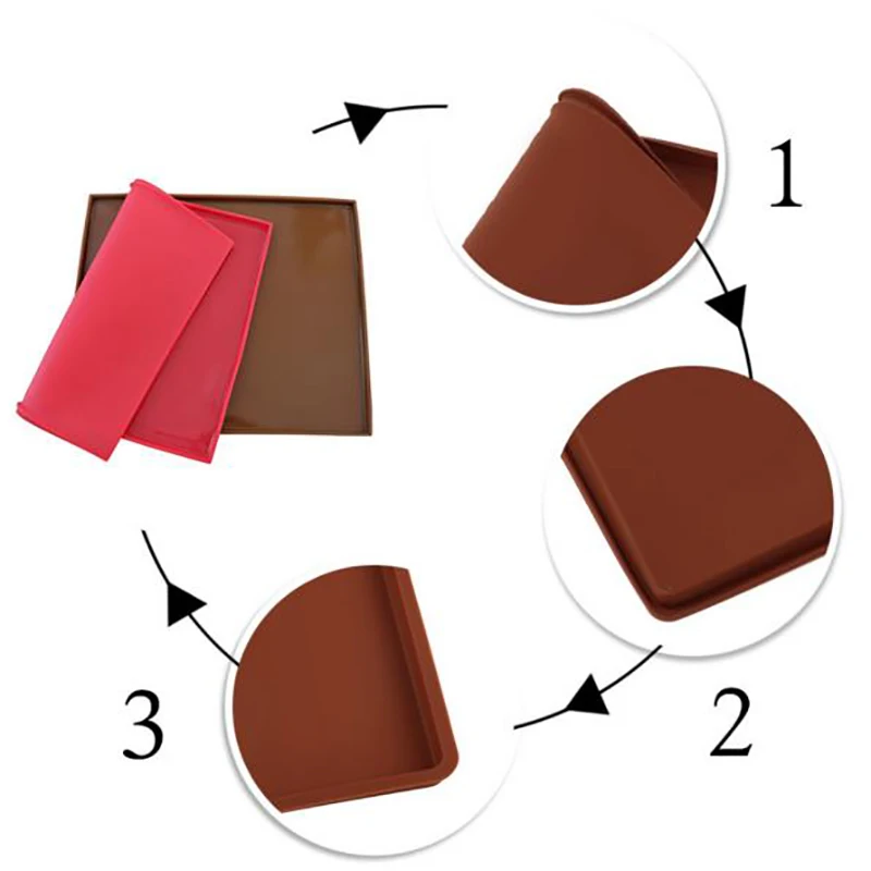 1Pcs Silicone Baking Pad Swiss Roll Silicone Pad West Point Baking Mold Cake Bakeware Silicone Bread Rolls High Temperature