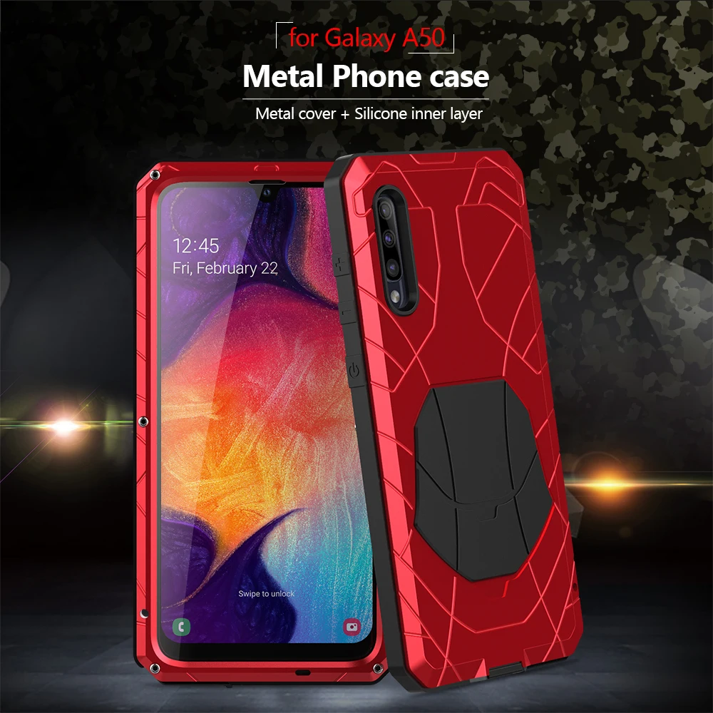 Для samsung Galaxy A30s A51 чехол для телефона жесткий алюминиевый металлический Закаленное стекло Защитная крышка для экрана сверхмощная защита A71 крышка