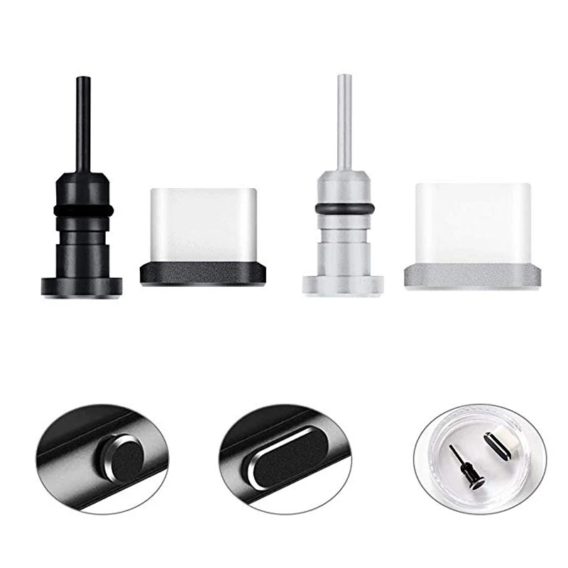 Type C Phone Dust Plug Set USB Type-C Port and 3.5mm Earphone Jack Plug For Samsung Galaxy S8 S9 Plus for Huawei P10 P20 lite