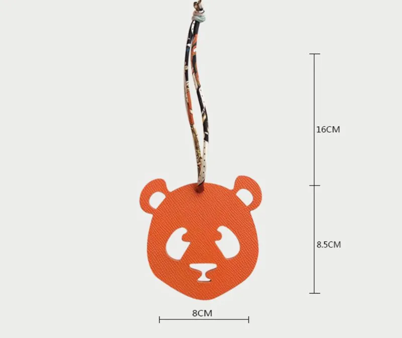 Luxury Cowhide Leather Animal Cartoon Panda keychain Women Handbag Backpack Accessories Bag Charm Porte Clef For Sale | Украшения и