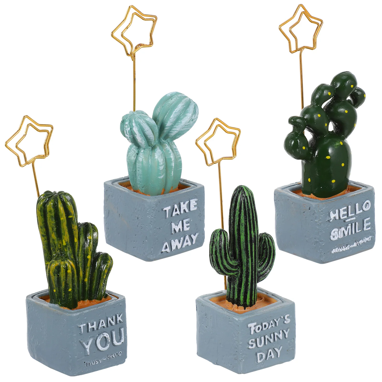 

4pcs Succulents Photo Holder Memo Clip Stand Holder Desktop Decoration