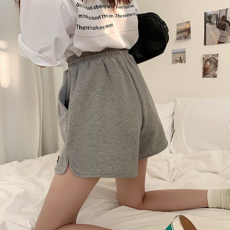 Sport Women's Performance Run Shorts Drawstring Quick Dry Heather Training Shorts with Pockets Side Cut Split Design Shorts