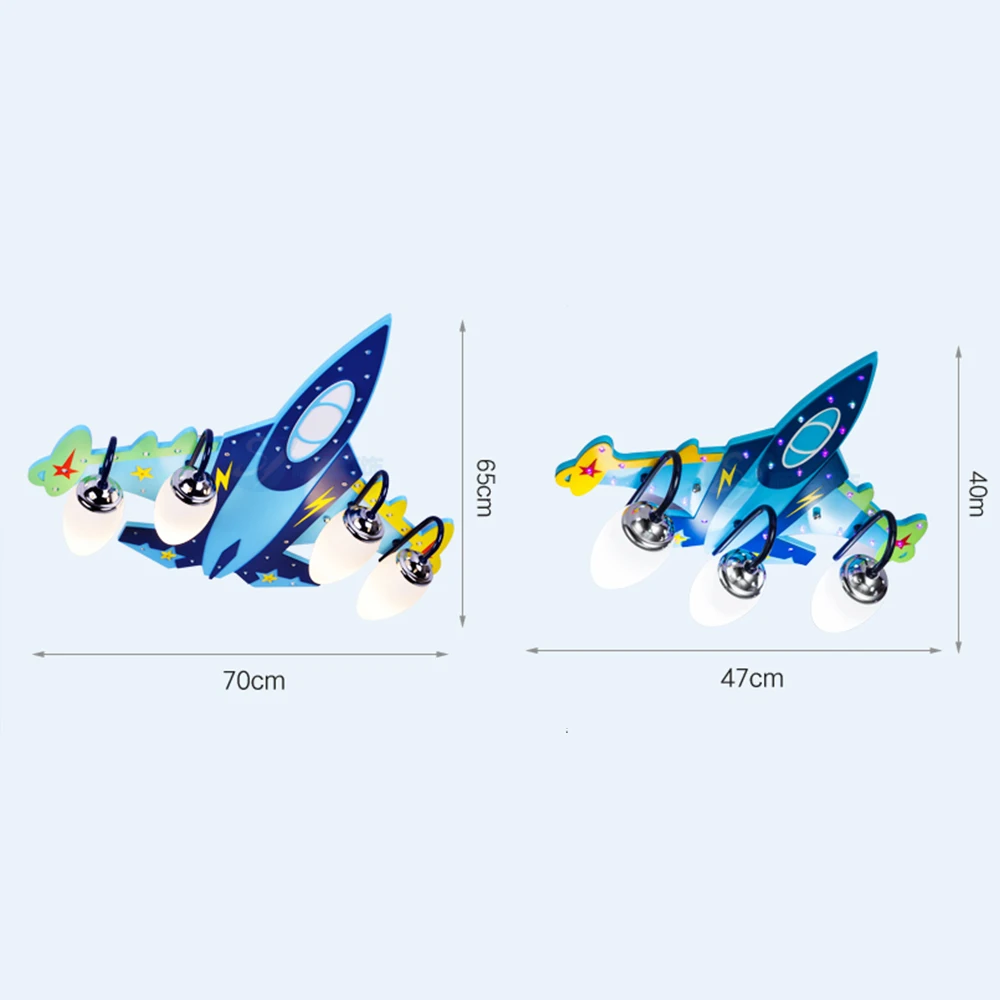 Потолочная лампа в виде самолета мультяшный светильник с дистанционным