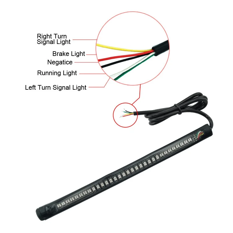 Световая полоса для мотоцикла задний стоп сигнал поворота подсветка номерного