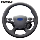 CARDAK, прошитая вручную кожа Чехол рулевого колеса автомобиля для Ford Focus 3 2012 2013 2014 KUGA Escape 2013 2014 2015 2016