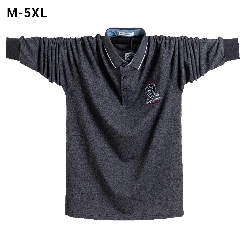 Мужская рубашка поло в рубчик черная красная серая с длинными рукавами большие и