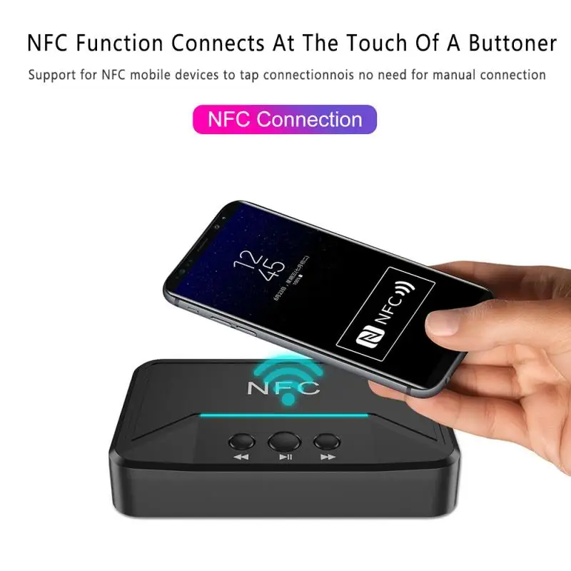 Беспроводной аудиоадаптер RCA aptX LL NFC приемник Bluetooth 5 0 разъем Aux USB 3 мм расстояние 15