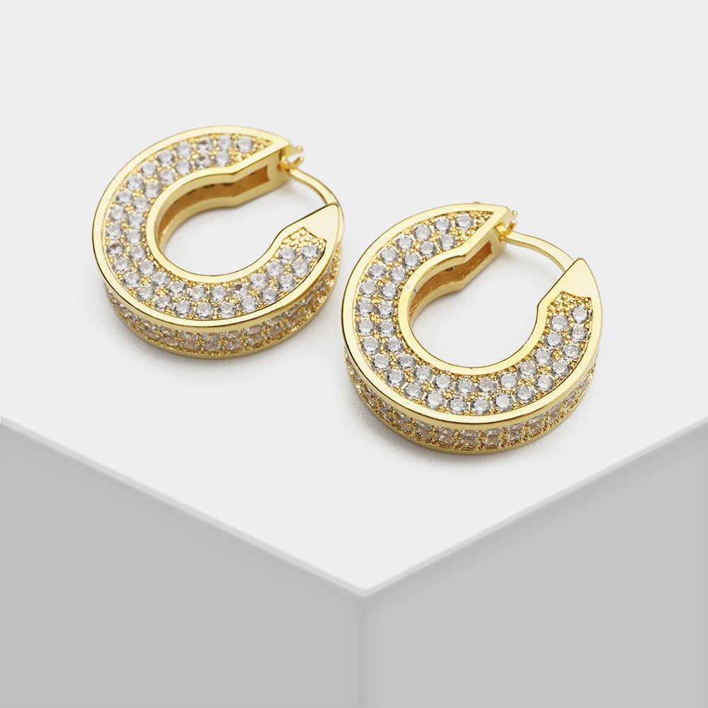 

Amorita boutique fashion circle metal with full rhinestone luxury celebrities exquisite hoop earrings
