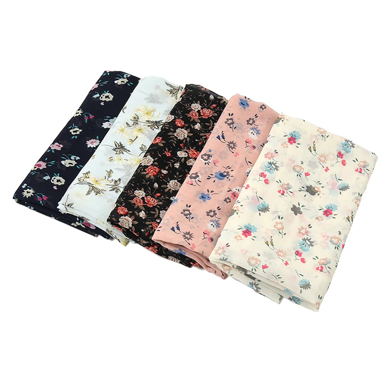 Новое поступление плиссированный цветочный шифоновый шарф шали большой размер