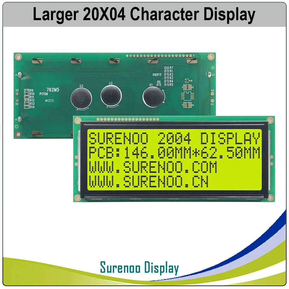 Большой 204 20X4 2004 символьный ЖК модуль экран LCM синий желтый зеленый светодиодный