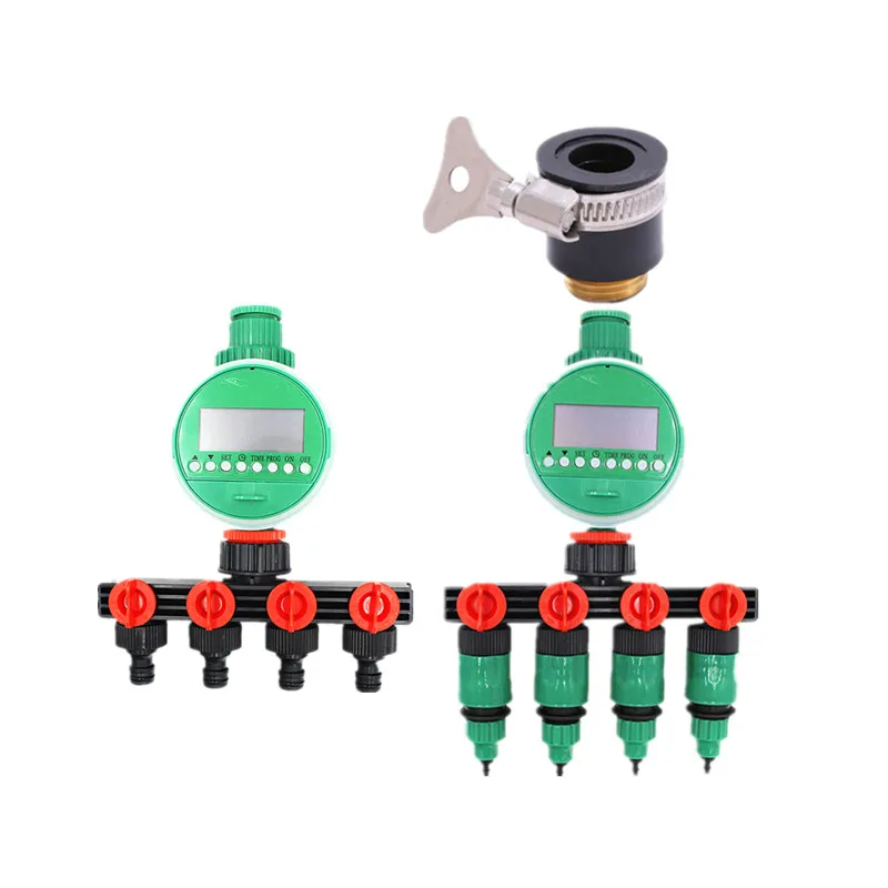 4 ходовой разветвитель для шланга с таймером на батарейках распределитель воды