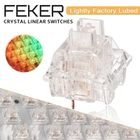 1070110pcs feker crystal linear switches pom stem 3pin transparent switche hot swappable mx switch for mechanical keyboard