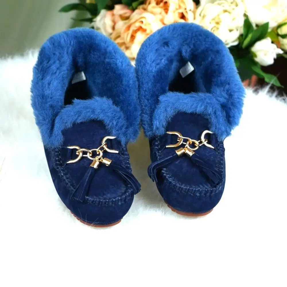 Женские ботинки с бантом JAYX черные повседневные зимние из натуральной овечьей