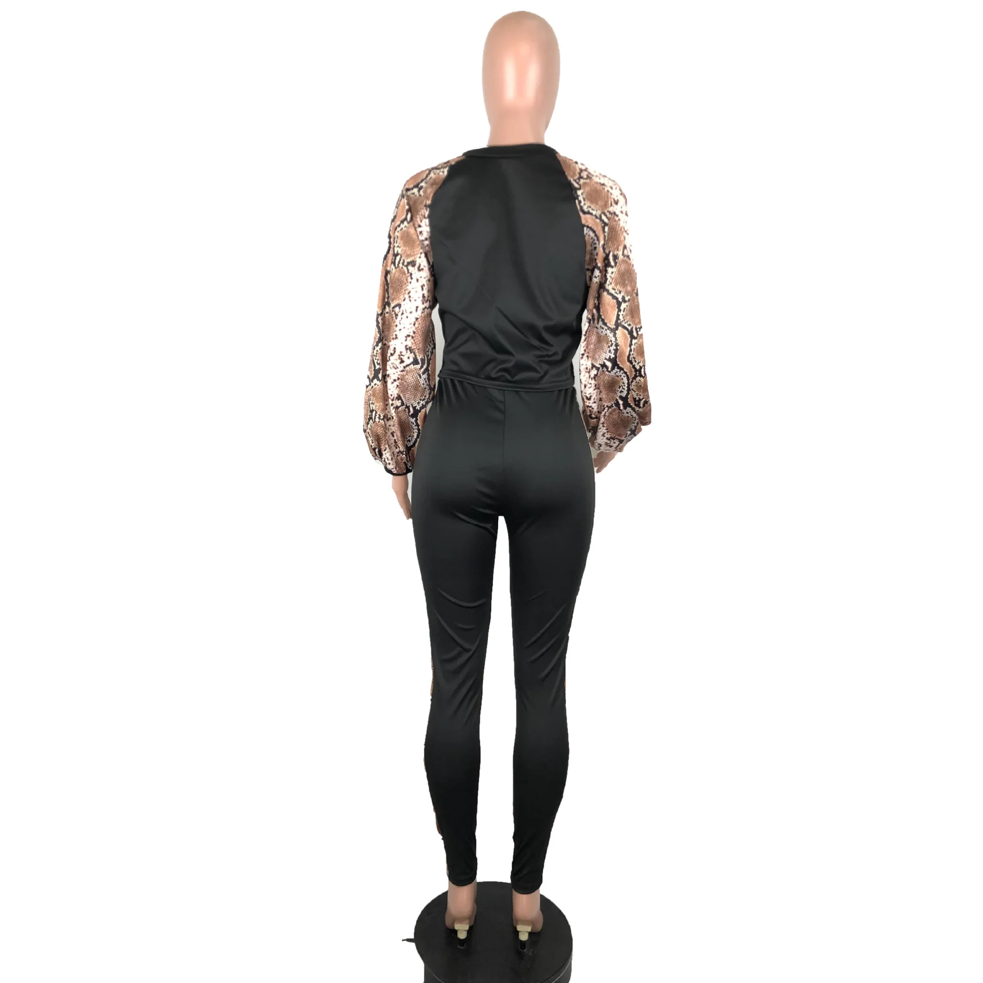 Женский спортивный костюм из двух предметов Повседневная футболка со змеиным