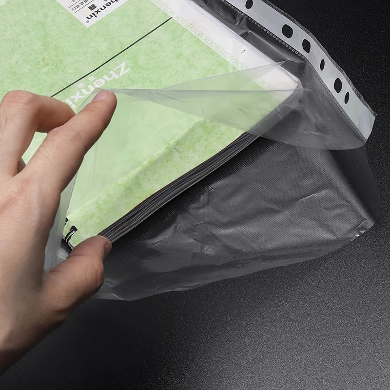 

100Pcs A4 Clear File Fodler Folder Bags Plastic Transparent Punched Pocket Folders Filing Sleeves Document Sheet Folder Bag