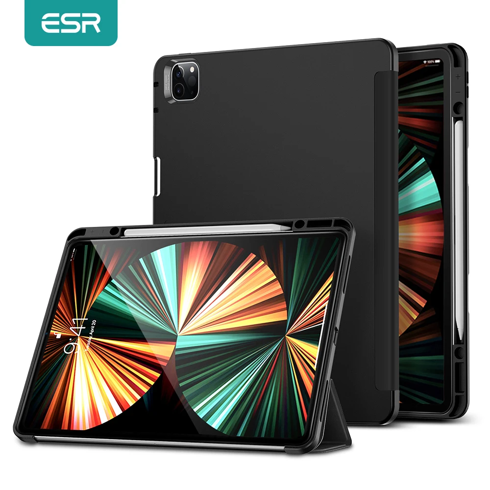ESR для iPad Pro 12 9 2021 чехол с держателем карандаша умный 11 гибкая задняя крышка