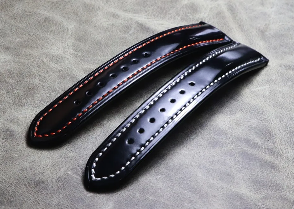 New Handmade Leather Strap Men's/Women's 18mm 19mm 20mm 21mm 22mm Black Calfskin Watchband For Seiko Watch band