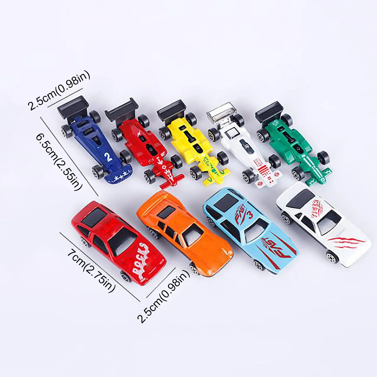 

10pc Children's Toys Baby Montessori Educational Toy Boys Racing Car Suit Toy Realistic Small Car Brinquedo De Carro Realista