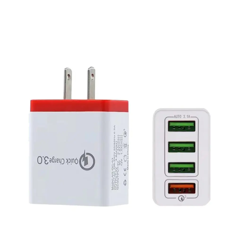 4 порта Быстрая быстрая зарядка QC 3,0 USB концентратор настенное зарядное устройство адаптер питания ЕС/США электрическая розетка зарядное устройство для телефона s#829