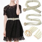 Роскошная брендовая 2020 Новая женская декоративным поясом дамские модные драгоценные камни стразы овальной пряжкой поясная цепочка с жемчугом Bg-1577