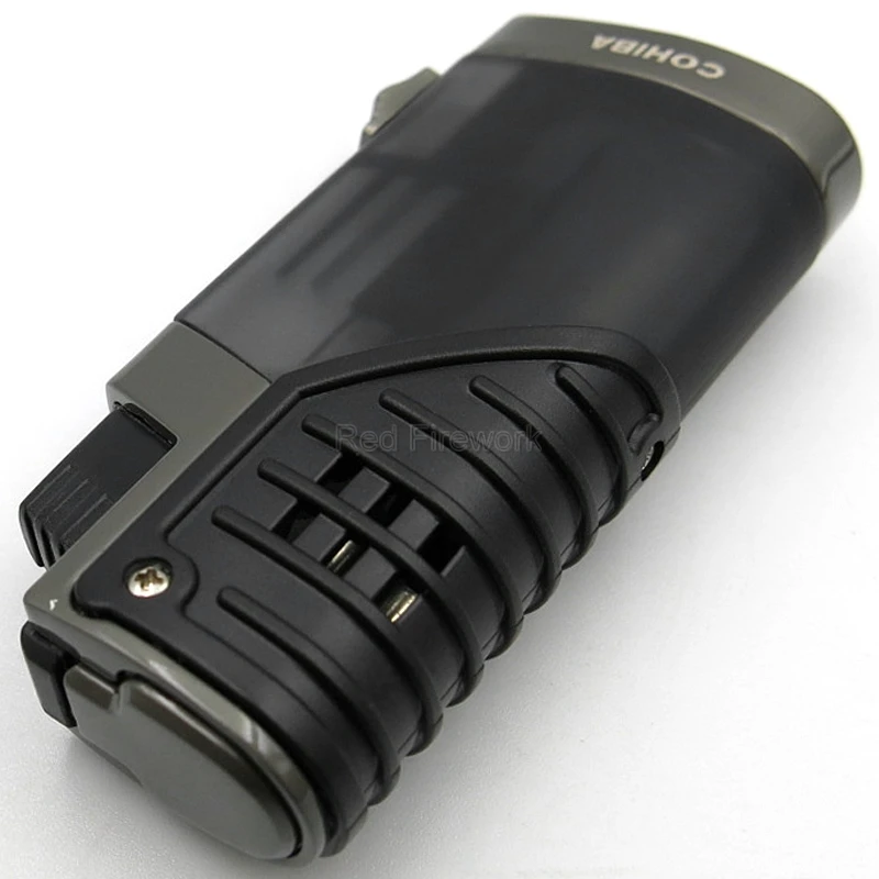 Абсолютно новые зажигалки COHIBA, классические, портативные, ветрозащитные, тройные, 3 пламени, сигареты, сигары, зажигалка с сигарой, удар, подарочная коробка