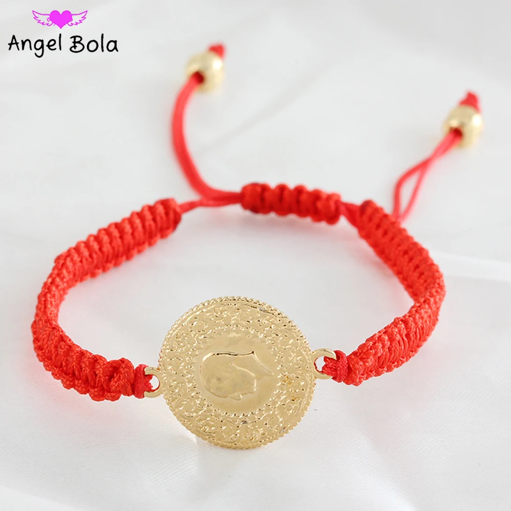 Мусульманский Плетеный вручную Турецкий золотой Монета Женская дружба браслет с