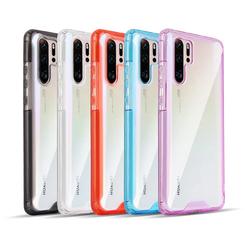 Прозрачный чехол бампер для HuaWei P30 Lite Mate 20 Pro P20 Plus Гибридные Жесткие акриловые