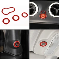 car double flash light lamp switch hazard warning emergency switch button frame trim ring for mercedes benz smart 2016 2021