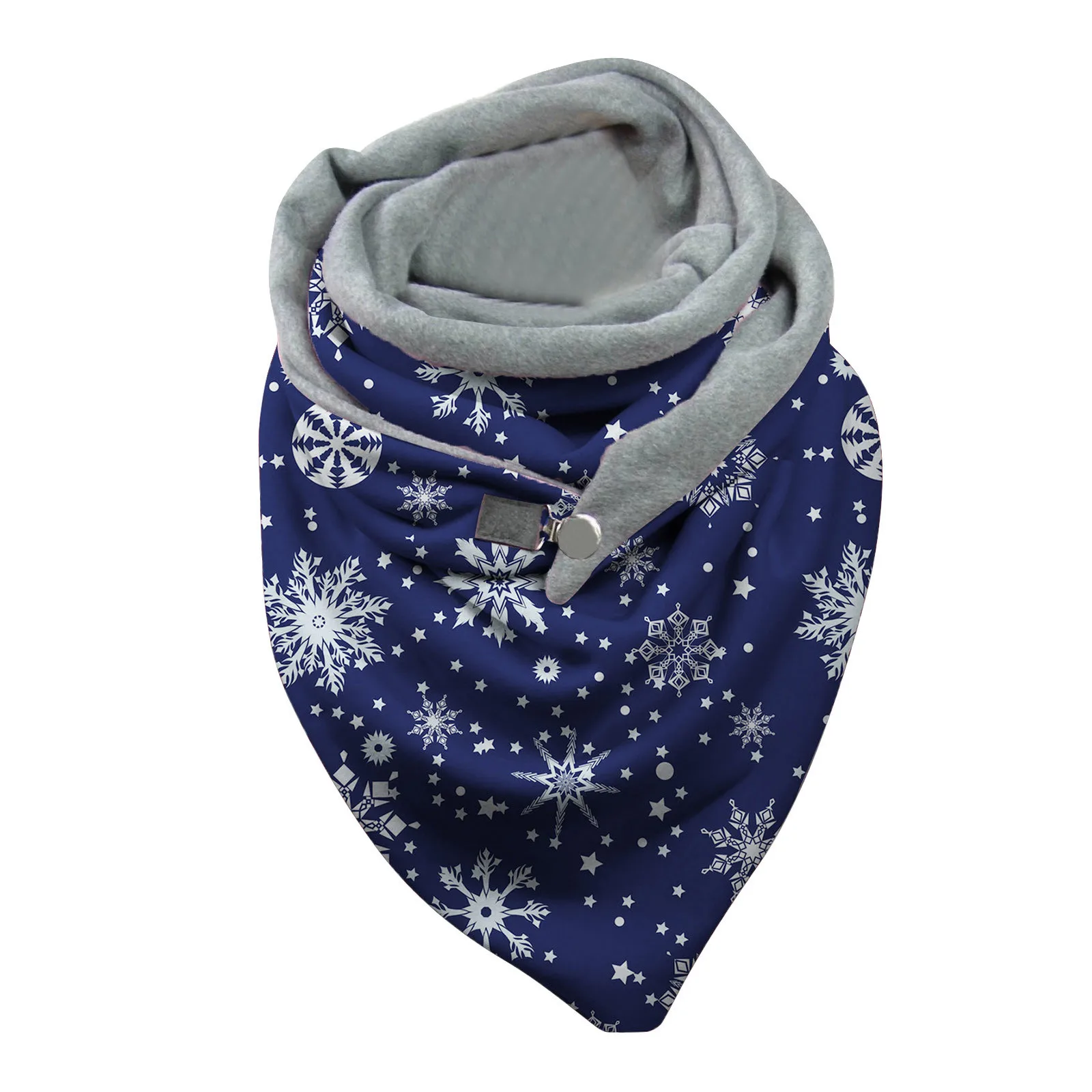 

Fashion Winter Women Christmas Print Button Soft Wrap Casual Warm Scarves Shawls