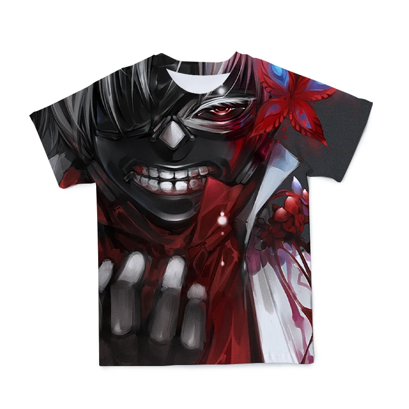 

New Men'S Summer 3D Anime Tokyo Ghoul Breathable Oversized T-Shirt Fashion Harajuku Street Couple Loose Short Sleeve 110-6XL