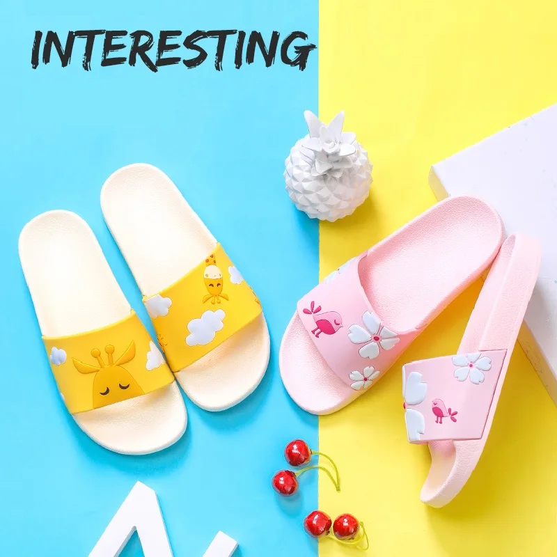 Женские летние домашние шлепанцы милые сандалии с животными сланцы для женщин и