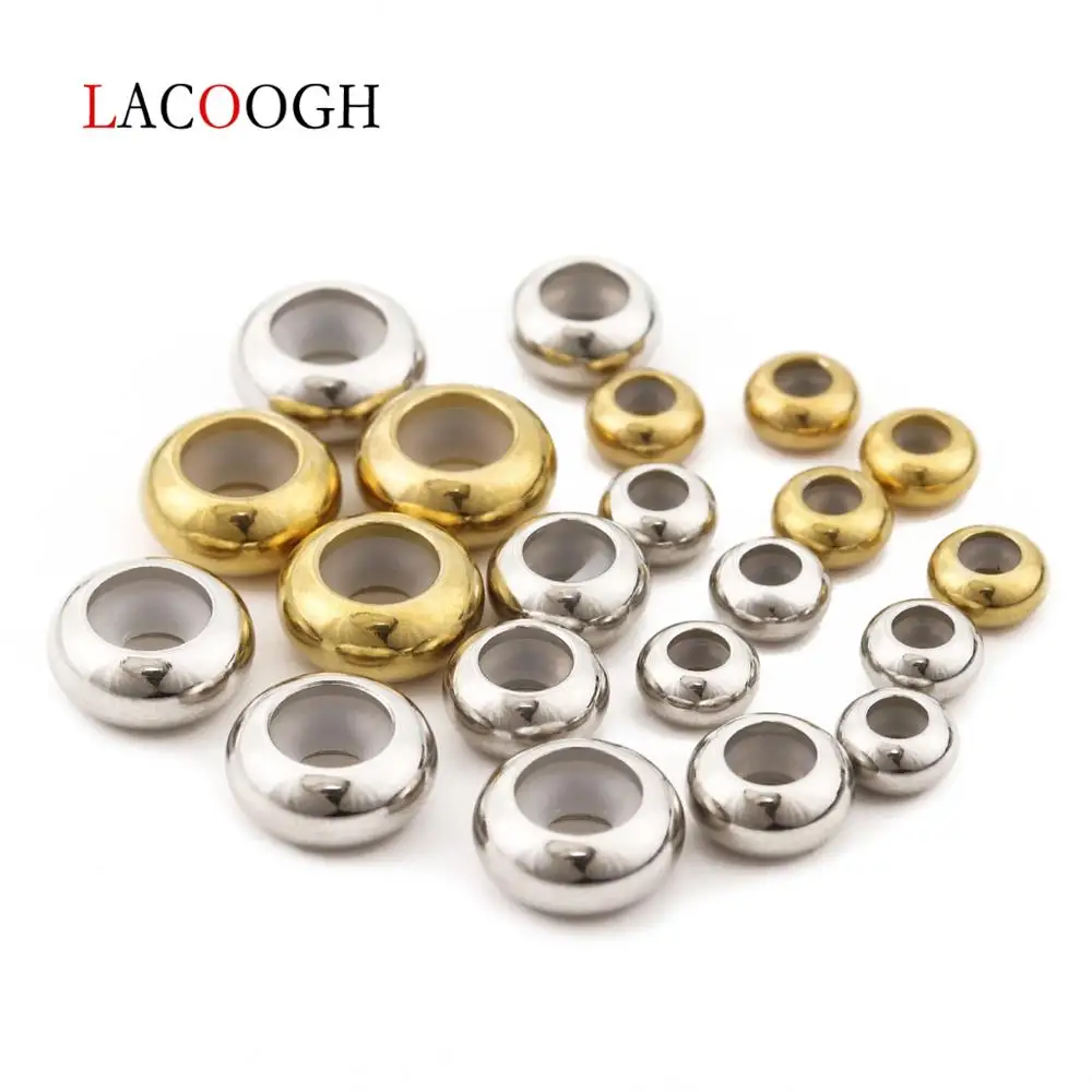 10pcs Stainless Steel Beads 6 8 10mm Stopper Spacer with Silicone Rubber fit Slider Bracelet DIY Jewelry Making Findings | Украшения и