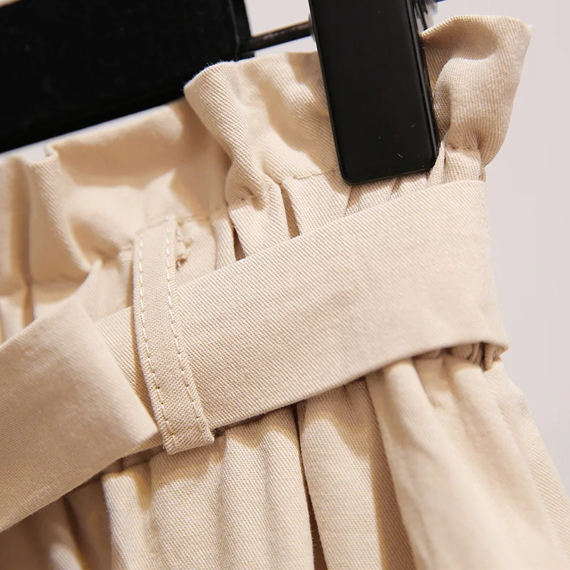 

Summer Skirts Womens Midi Korean Style Casual Front Button A-Line High Waist Skirt Female School Skirt with Sashes mujer faldas